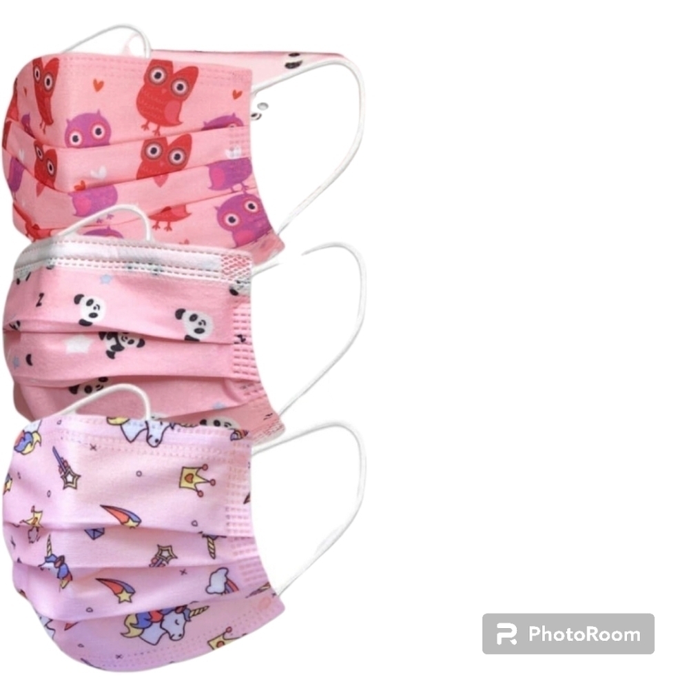 200 Pcs Kids Face Mask Pink Unicorn